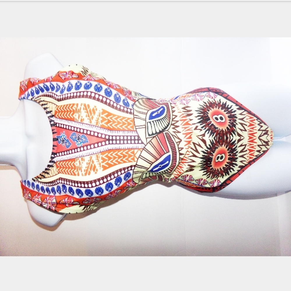 Tribal one piece swim suit